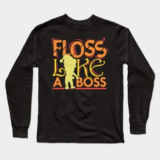 'Floss Like A Boss Santa Flossing' Hilarous Santa Gift Long Sleeve T-Shirt